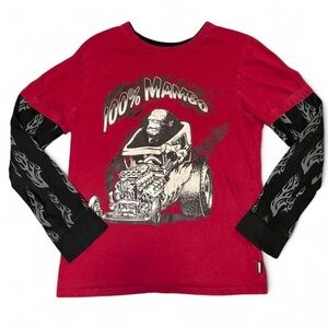 Vintage Mambo Australia 100% Mambo Hot Rod Rat Rod Layered Flame Sleeve Graphic